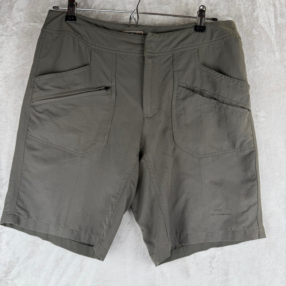 REI Sahara Womens Olive Green Hiking Shorts UPF 50 Quick Dry Size 10